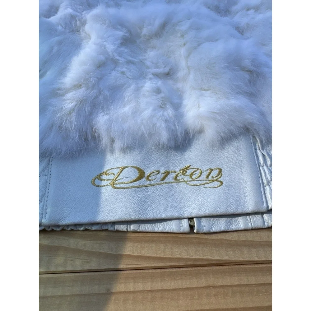Y2K Women's Beyonce House‎ of Dereon White Genuine Rabbit Fur Leather Vest Sz 3X